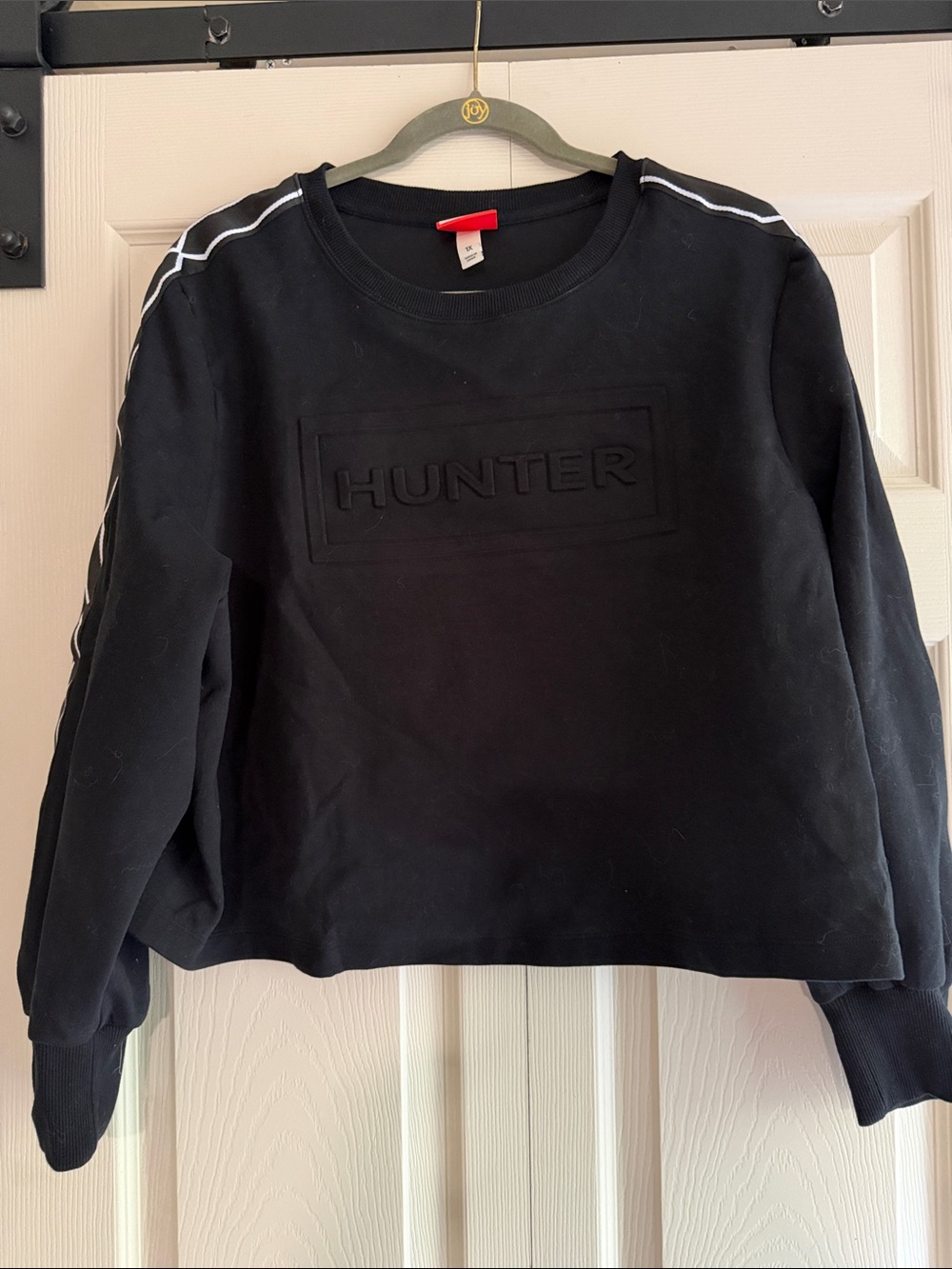 Hunter Black Crewneck Sweatshirt with White Stripe Detail